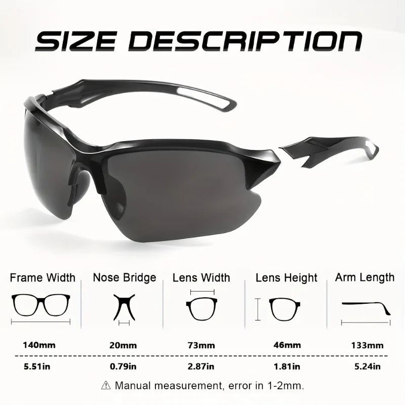 3 Piece Set of Men's Sports Sunglasses for Cycling Running Fishing UV Protection Sunglasses