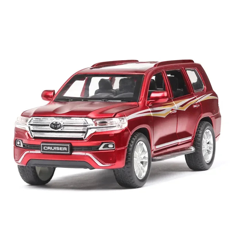 1:32 LAND CRUISER Alphard Toys Models Cars Diecast Alloy Vehicle Rubber Tire 6 Doors Opened Sound Light Pull Back Toy Collection