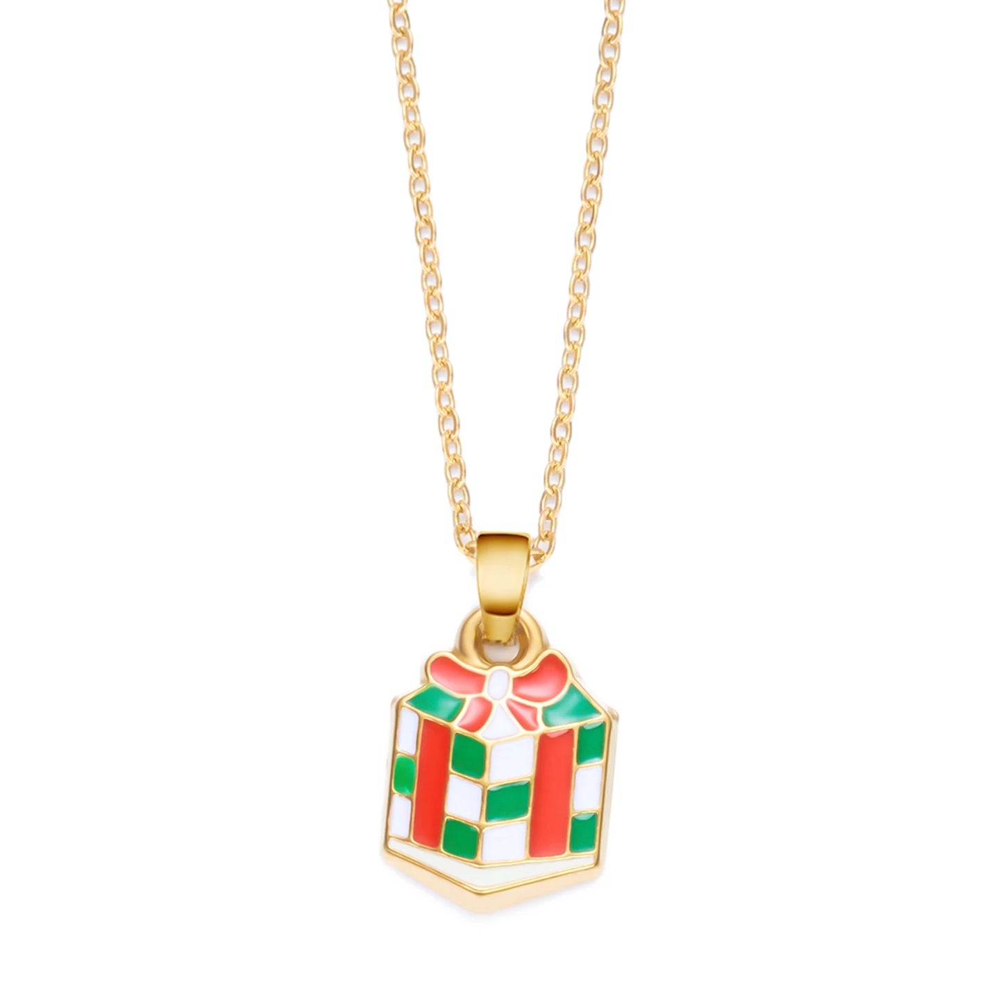 Stainless Steel Colorful Drip Oil Christmas Tree Snowman Pendant Necklace For Women Y2k Fashion Neck Chain Jewelry New Year Gift