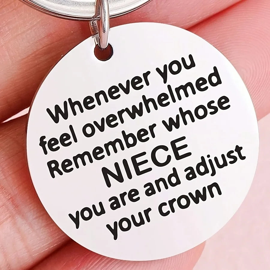 Remember Who You Are Niece Keychain Stainless Steel Dog Tag Keychain Ring Graduation Birthday Christmas Gift For Niece Teen Boy