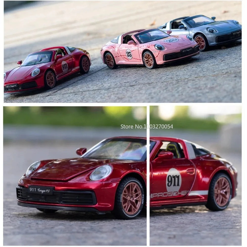 1:32 911 Targa 4S Cayenne Diecasts Model Alloy Boys Toys Miniature Supercar 4 Door Opened Vehicle Collectibles for Kid Toy Gifts