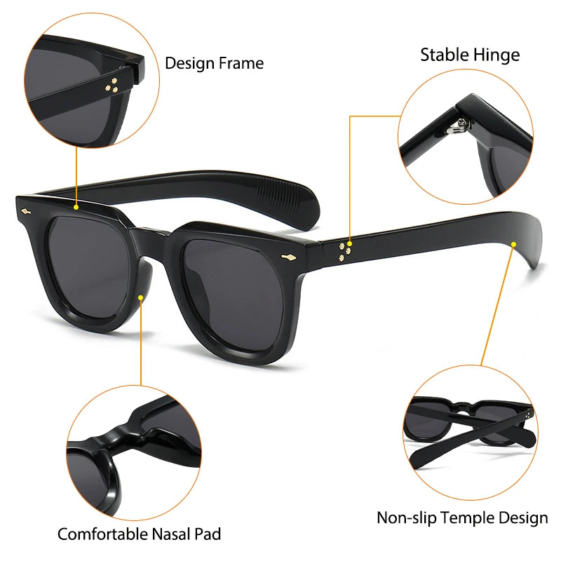 CATERSIDE Fashion Retro Sunglasses for Men Punk Brand Design Sun Glasses for Women Outdoor Beach Travel Glasses Summer Style