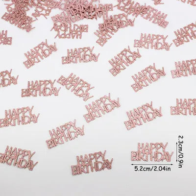 100pcs Glitter Happy Birthday Confetti, HAPPY BIRTHDAY Table Scatter Decor - Party Celebration Holiday Table Decoration