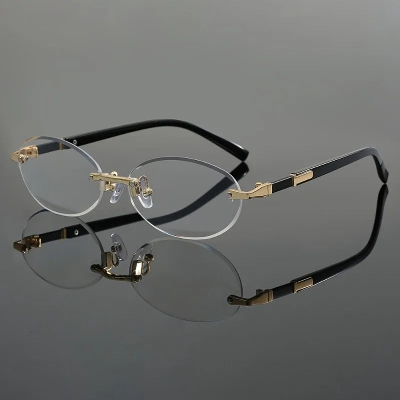 Stylish Rimless Oval Fashion Glasses for Men & Women  Perfect for Casual Wear Parties & Daily Activities