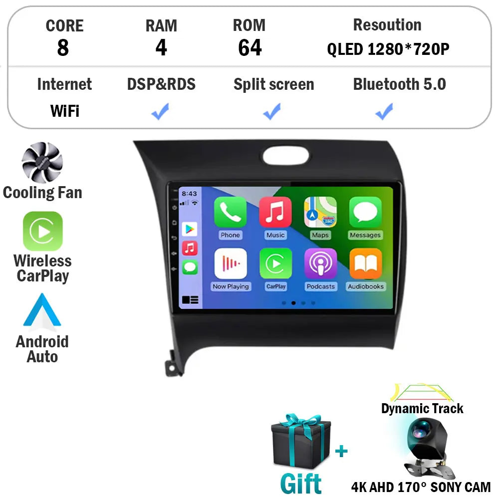 Android 15 Radio Carplay For Kia Cerato 3 K3 Forte 2013 2014 2015 2016 2017 2018 Auto Stereo Multimedia Player GPS Navigation