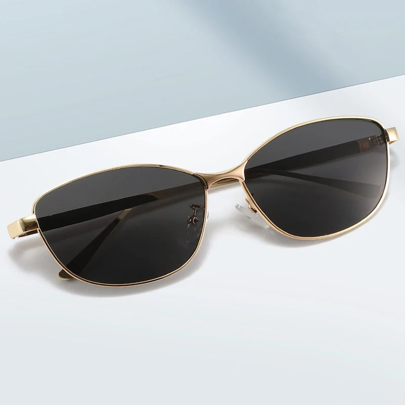 JNPCXI New Fashion Cat Eye Women Sunglasses Retro Trending Metal Blue Gradient Men Shades UV400 Sun Glasses