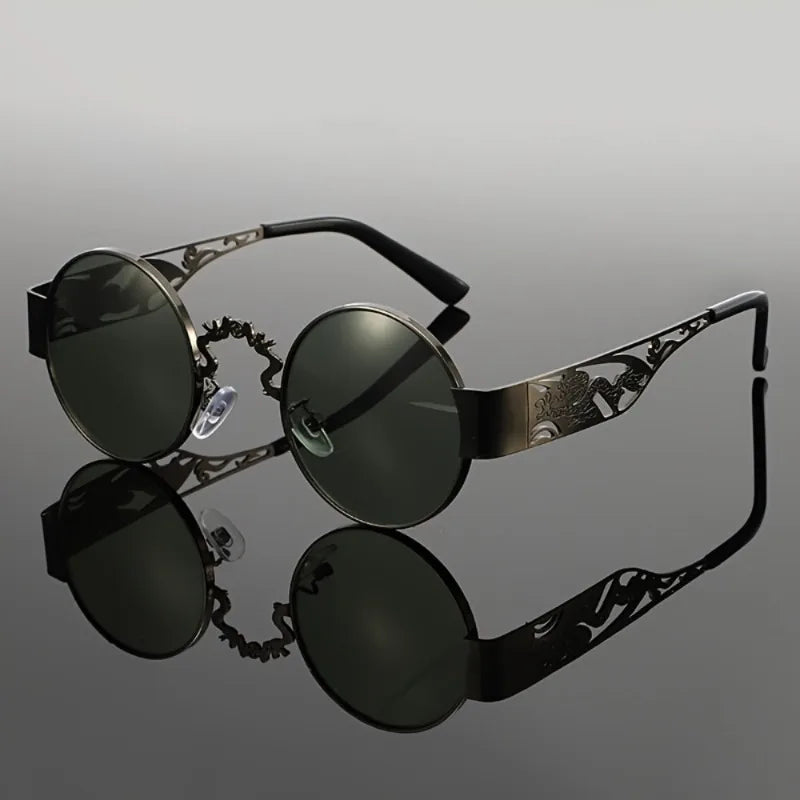 Classic and Fashionable Round Frame Glasses, with A Vintage Metal Frame, Perfect for Driving Beach Parties and Outdoor Travel