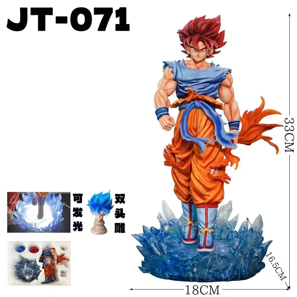 JT Statue Dragon Ball Z Majin Vegeta Figure Vegeta Blue JT Goku Led Base Super Saiyan Action Figures Collection Model Toys Gift