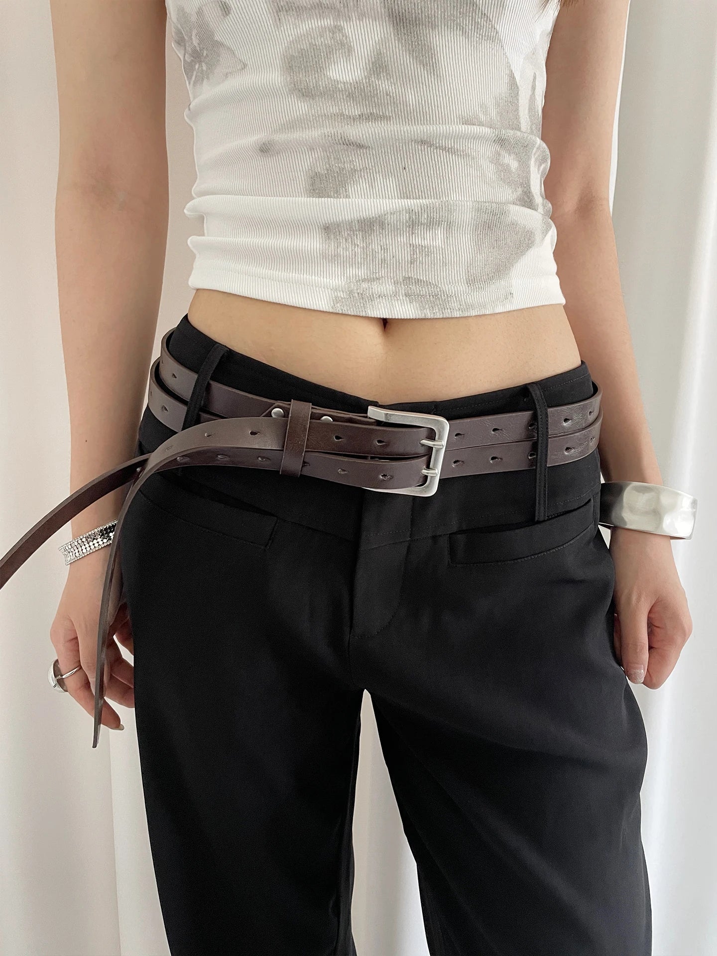 Design Sense Detachable Double-Breasted Belt For Women A Niche Personalized Versatile Belt With Skirt Jeans And Decoration