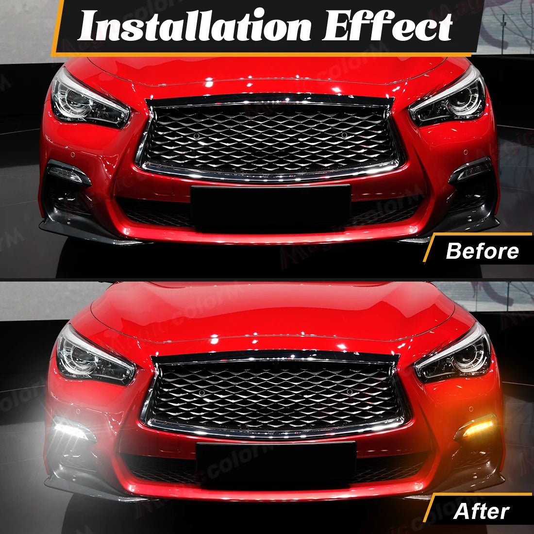For Infiniti Q50 Q50S Sport Model 2014 2015 2016 2017 2018 2019 2020 LED Turn Signal Lights DRL Daytime Running Lights Car 12V