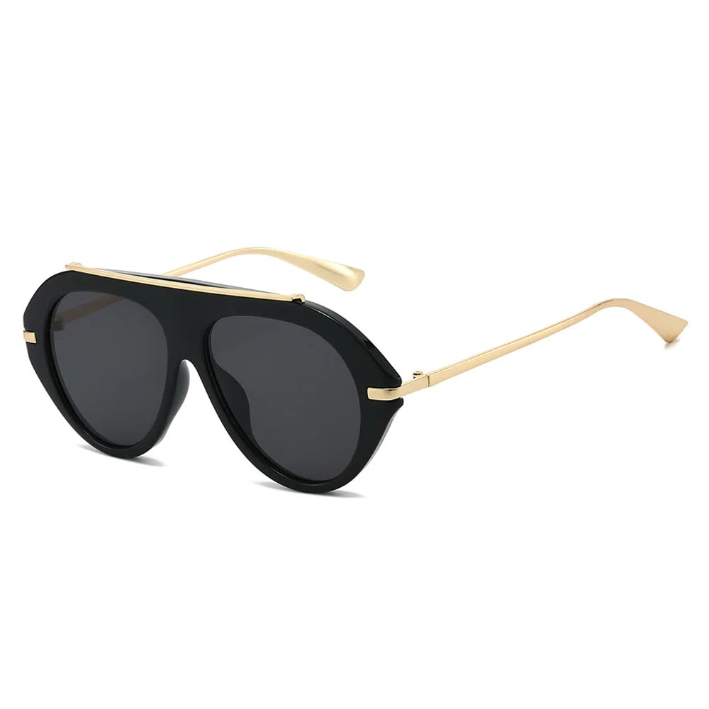 JNPCXI Ins Popular Fashion Oversized Leopard Green Pilot Sunglasses Women Shades UV400 Retro Gradient Men Sun Glasses