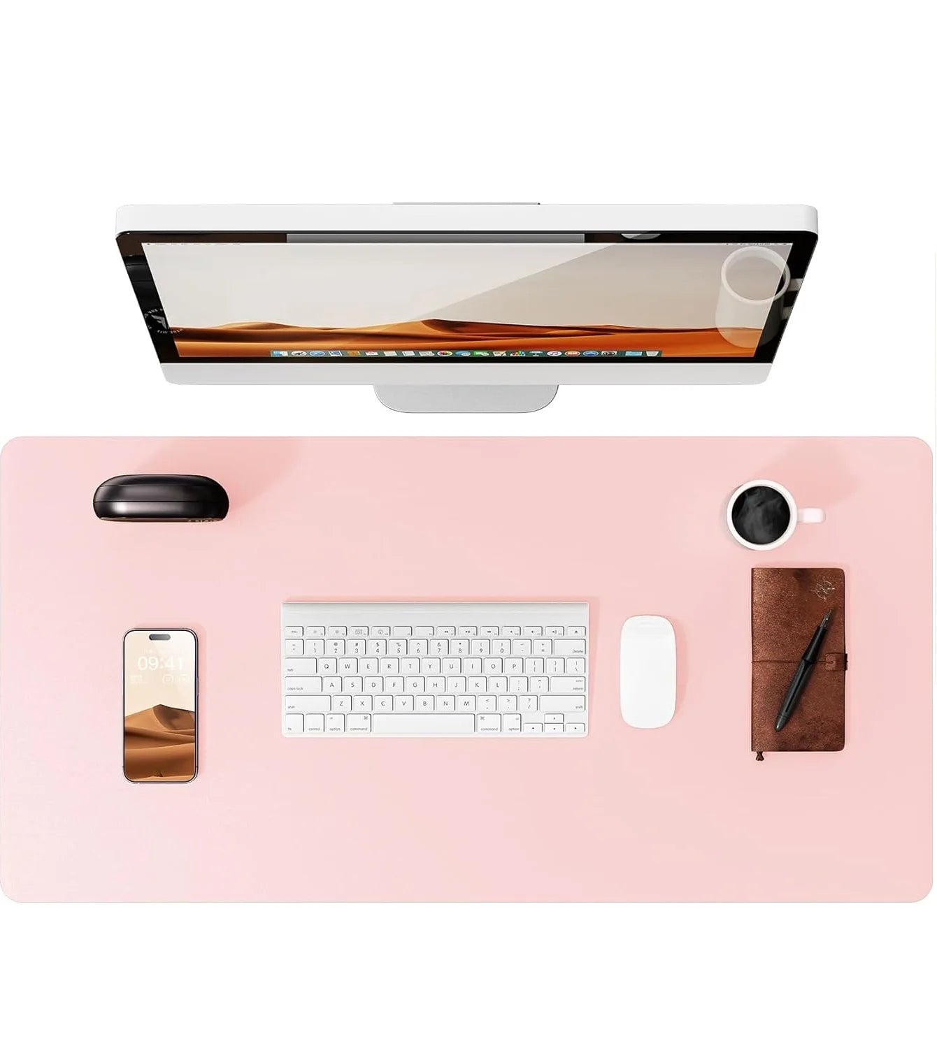 Leather Desk Pad Protector, Mouse Pad, Office Desk Mat, Waterproof  Non-Slip PU Desk Blotter, Computer Desk Pad for Women
