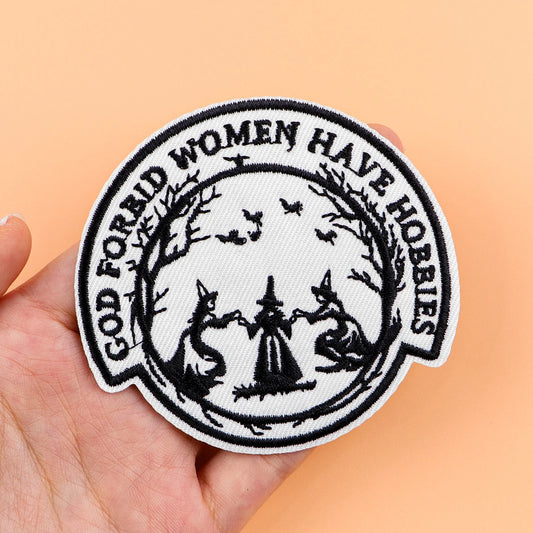 Funny Witch Iron On Patch Clothes Patch For Clothing Movie Embroidered Patch Garment Apparel Accessories Sewing Stickers
