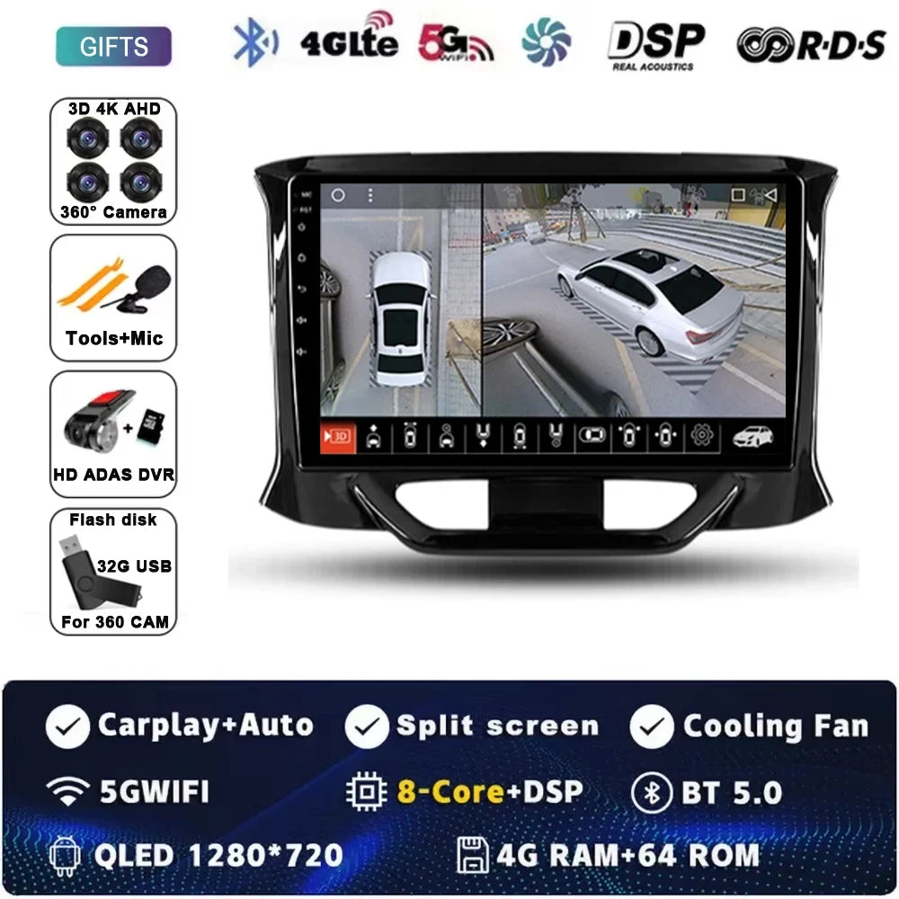 For LADA Xray X ray 2015 - 2019 Android 15 Car Radio GPS Navigation QLED Carplay Auto Multimedia Stereo Player BT