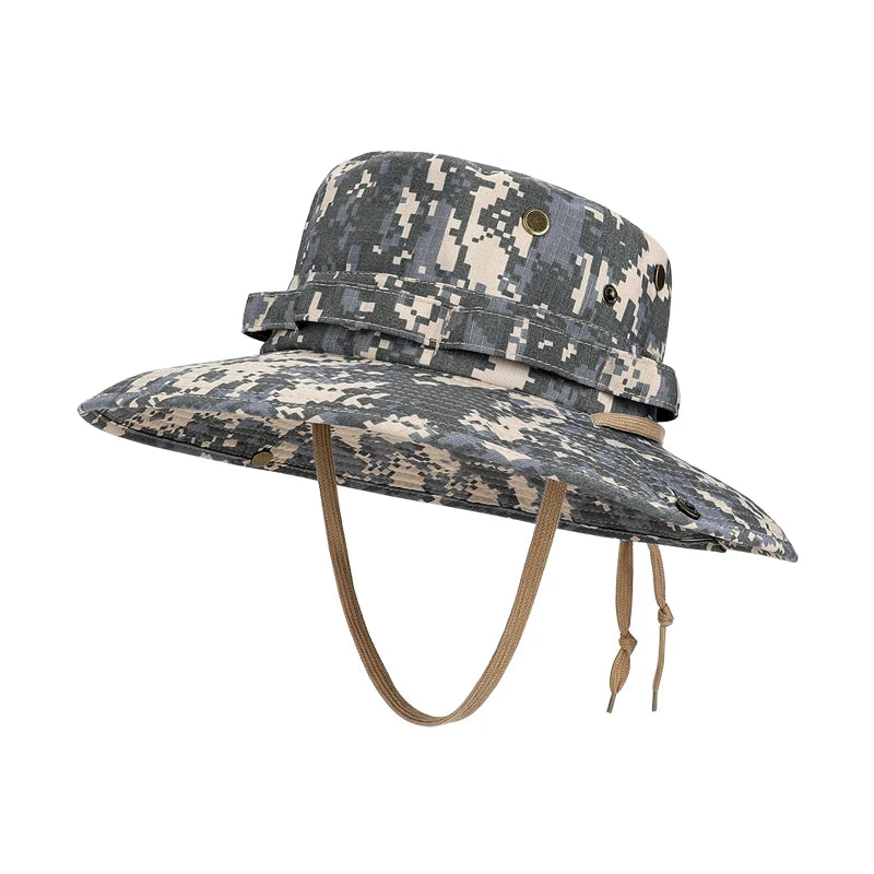 New spring and summer outdoor fisherman hats for men. Fishing andmountaineeringtacticalhatswithcamouflagelargebrims,brea