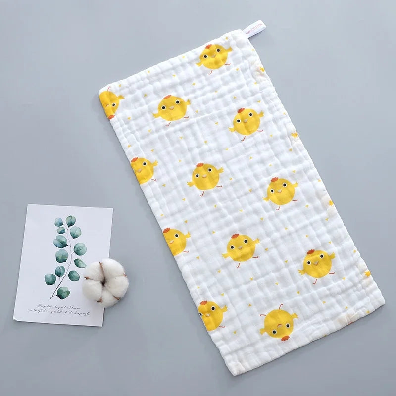 Cotton Six Layers of Gauze Baby Cartoon Handkerchief Child Saliva Towel Toddler Bibs Feeding Bibs
