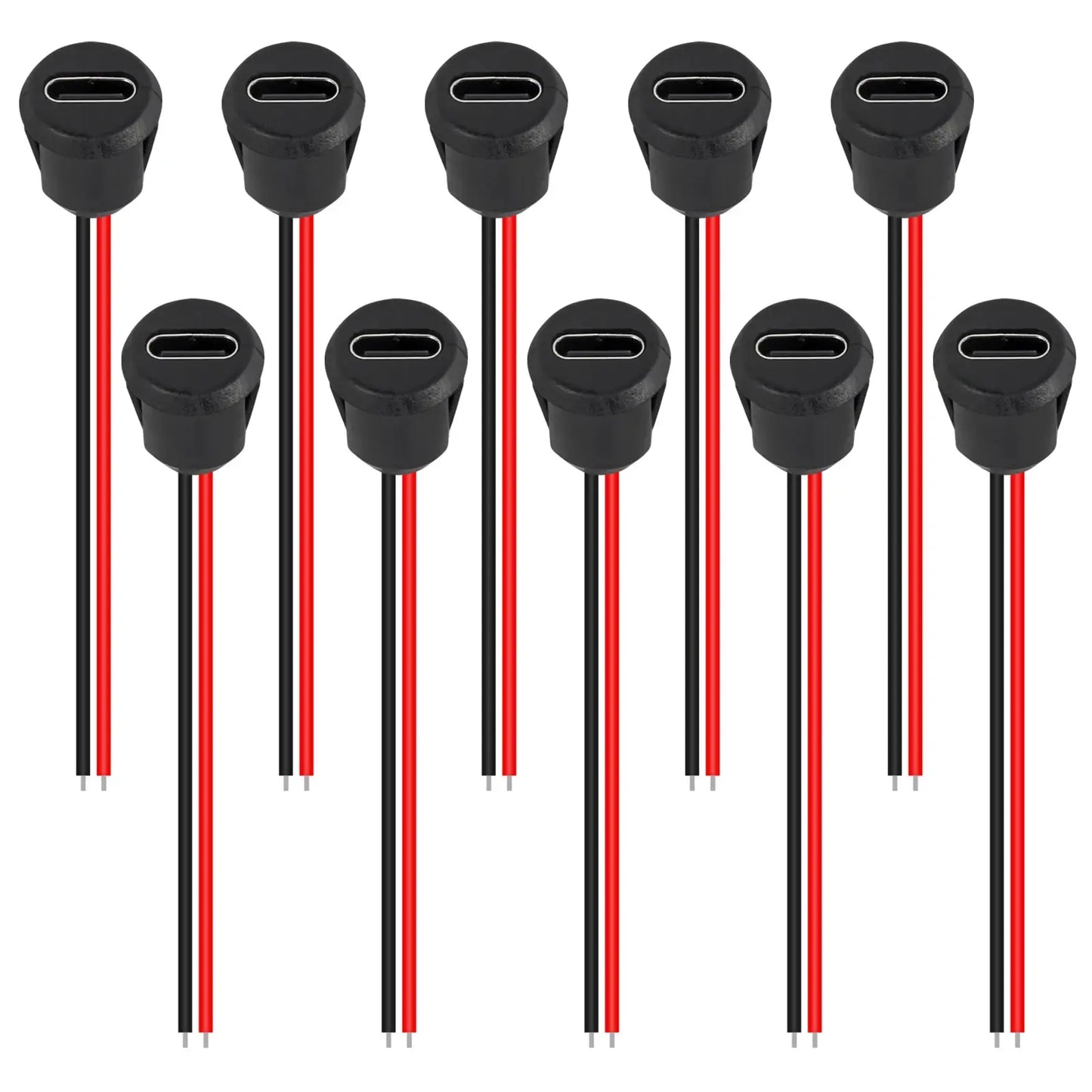 5pcs Type-C Female 2Pin USB Connector Type-C Waterproof with Female Socket Fast Charging Jack Charging Port USB-C Charger Plug