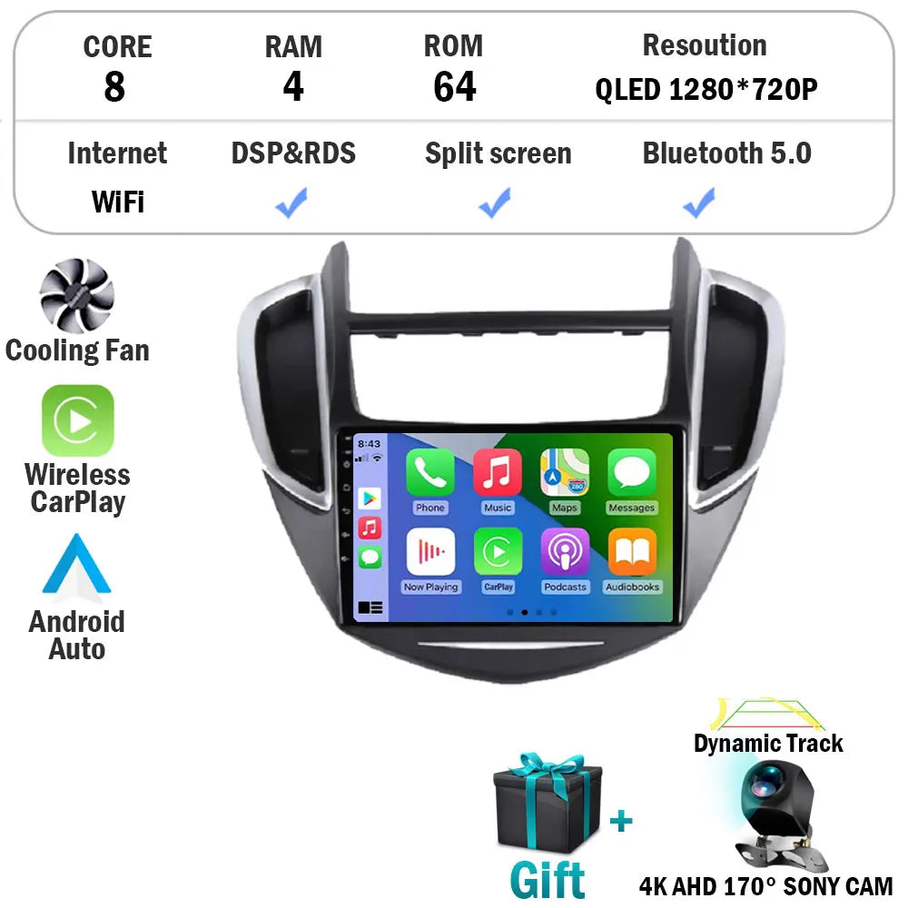 Androd 15 For Chevrolet Tracker 3 TRAX 2013 - 2015 Auto Carplay Bluetooth Car Radio Multimedia Video Player Navigation GPS