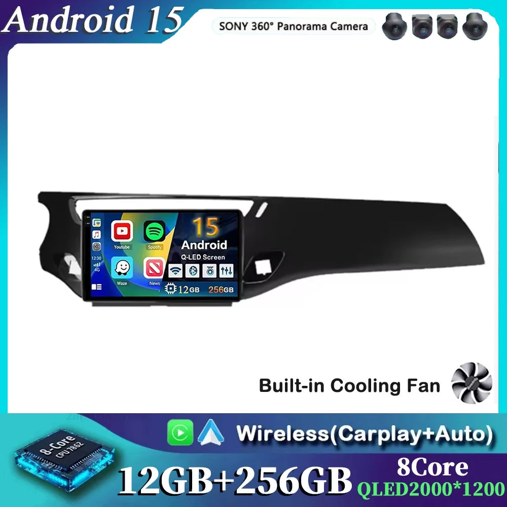 For Citroen C3 DS3 2010 - 2016 Car Radio Carplay GPS Navigation Android 15 Auto BT 5G Wifi Multimedia Player Video No 2din DVD