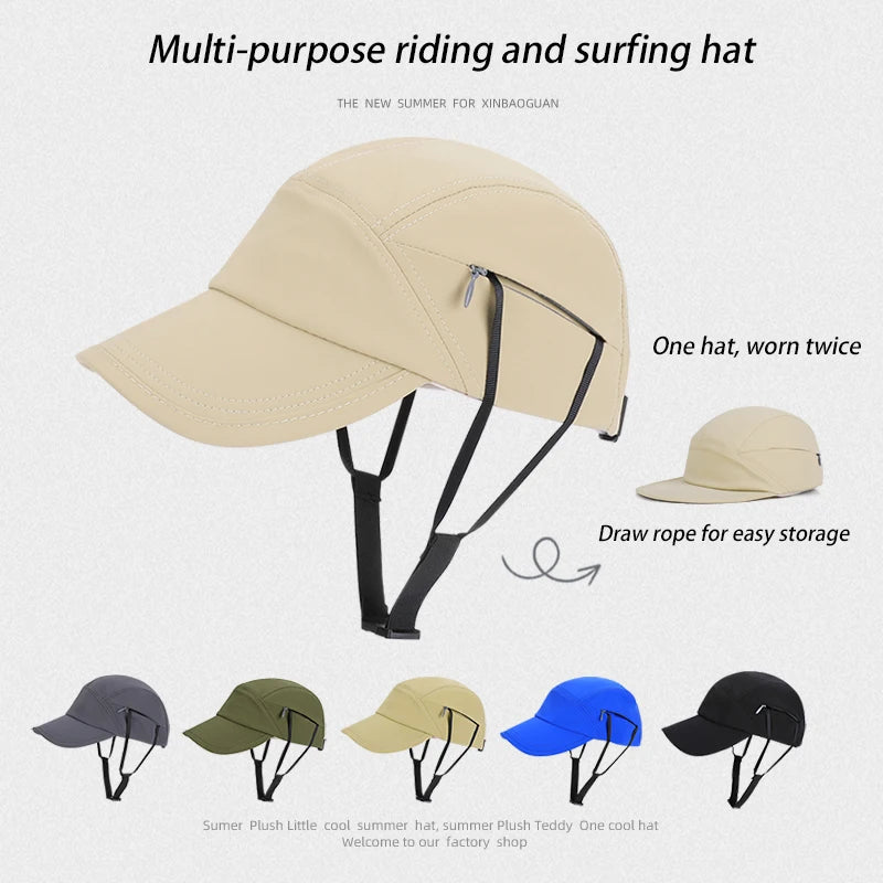 9274-New summer women's outdoor cycling sun hat, women's lightweight breathable baseball cap, windproof drawstring surfing hat