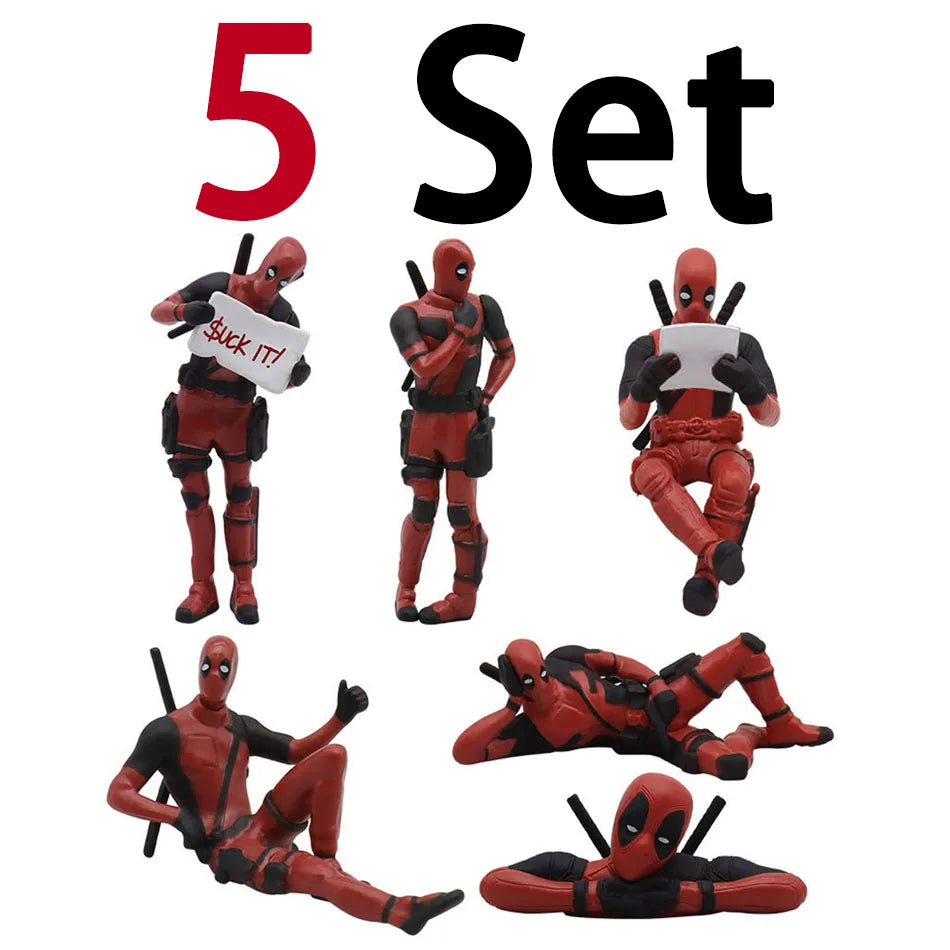 6 Desk Decoration Deadpool Car Home Office 8cm X-MAN Funny Cute Figure Model Toy