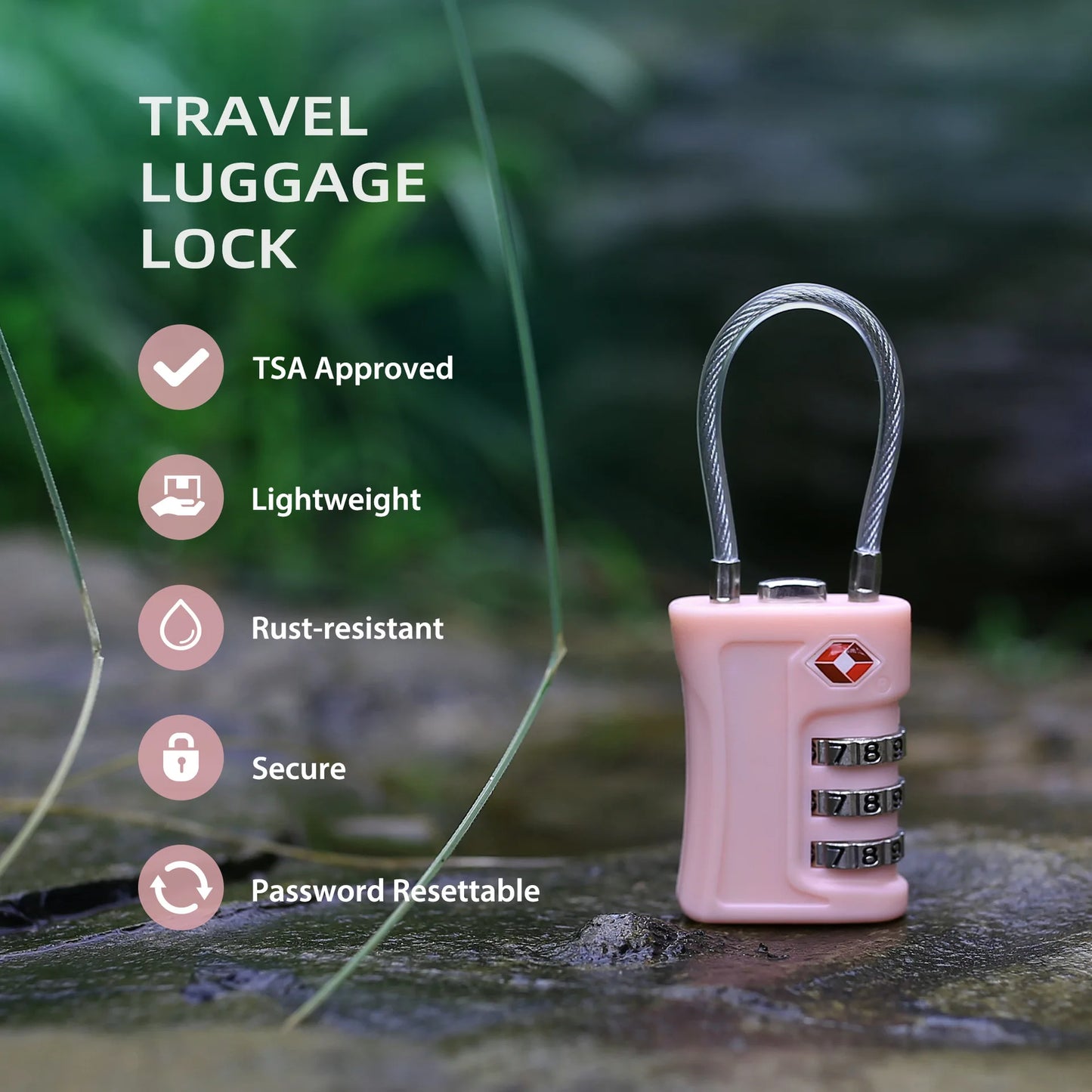 1Pc TSA Approved Luggage Travel Lock Filing Cabinets Toolbox Case  ABS Steel Cable Gym Locker padlock smart lock  lock box