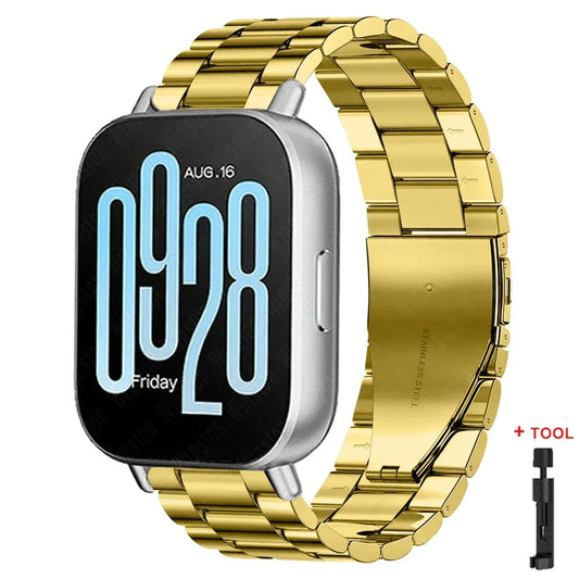 22mm Gold Bracelet Strap Redmi Watch 5/5 Lite & 3 Active/3 Lite Metal Wristband