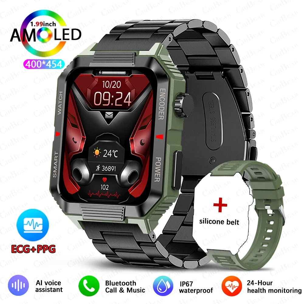 NFC GPS Smartwatch 1.99" HD Screen Bluetooth Call Sports Fitness Waterproof