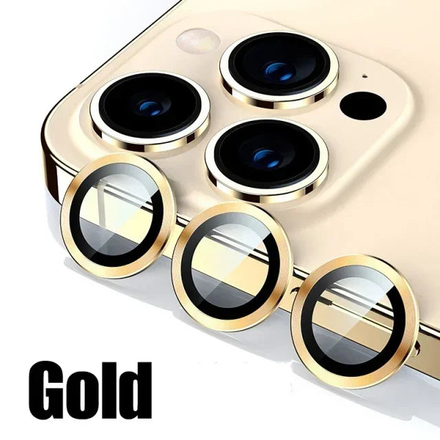 3Pcs Gold Camera Lens Protector For iPhone 11-15 ProMax 14/13 Mini 15 Plus
