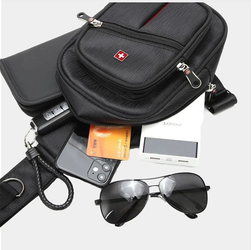 SWISS MILITARY Men's Chest Bags Leisure Waterproof Shoulder Crossbody Sling Bag