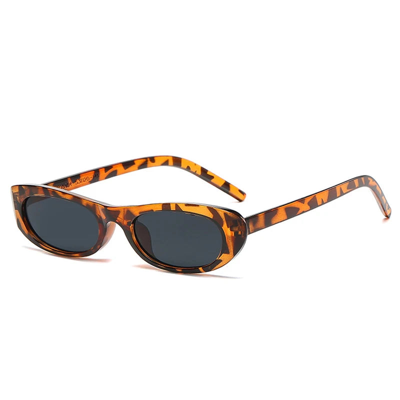 JNPCXI Trendy Cat Eye Black Sunglasses Women Brand Narrow Frame Rectangle Shades Small Eyewear Men Sun Glasses Female Male UV400