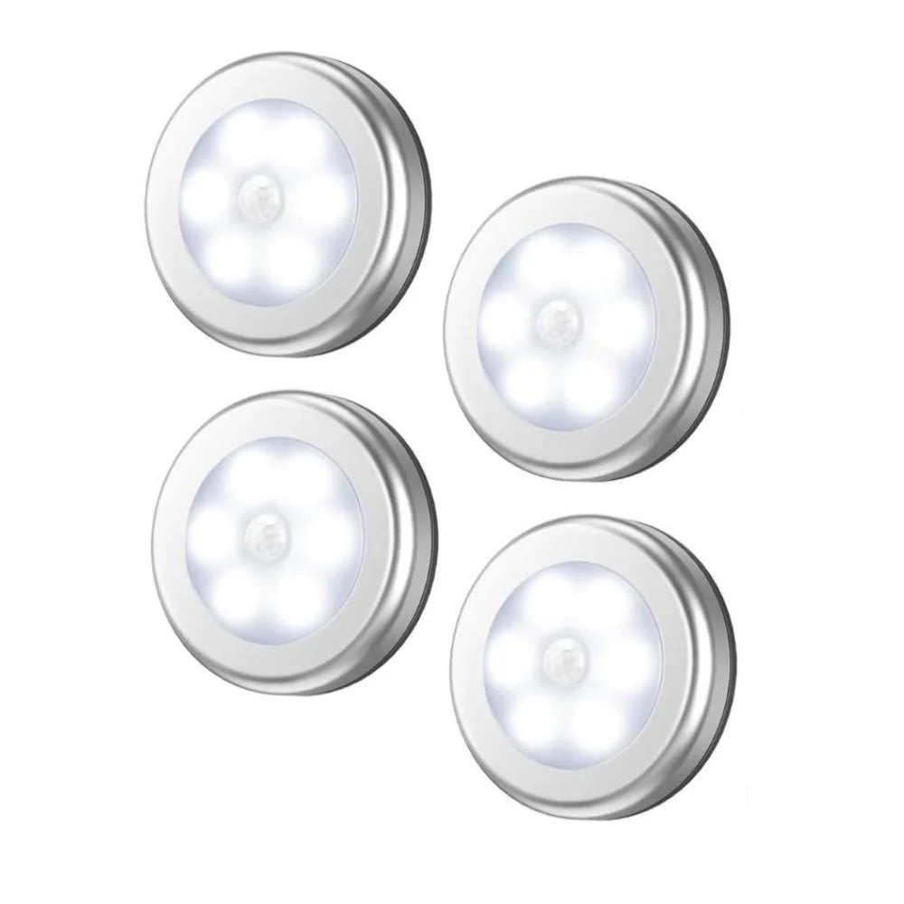 Wireless Round Motion Sensor LED Night Light Battery Powered Cabinet Night Lamp Bedside Lights For Bedroom Home Closet Lighting