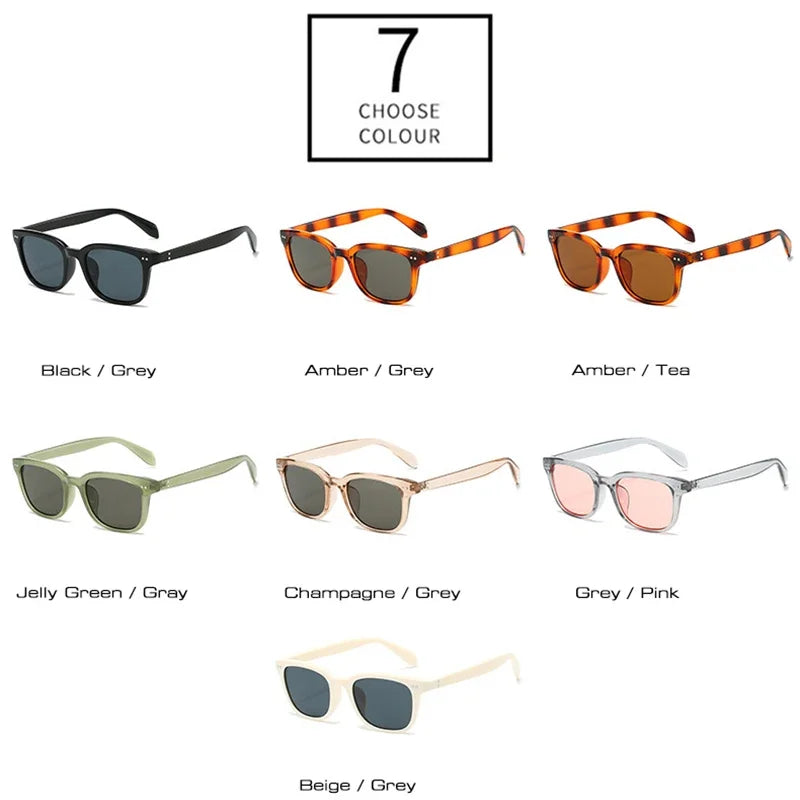 JNPCXI Fashion Square Rivets Men Sunglasses Shades UV400 Retro Women Jelly Color Sun Glasses