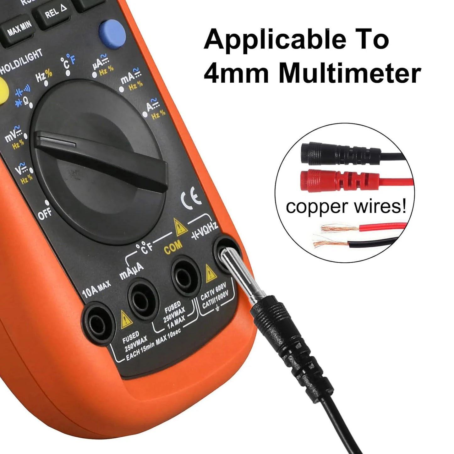 16PCS Multimeter Test Leads Kit Replacement Test Wire Set + Alligator Clips Banana Plugs Test Probes Banana Plugs for Multimeter