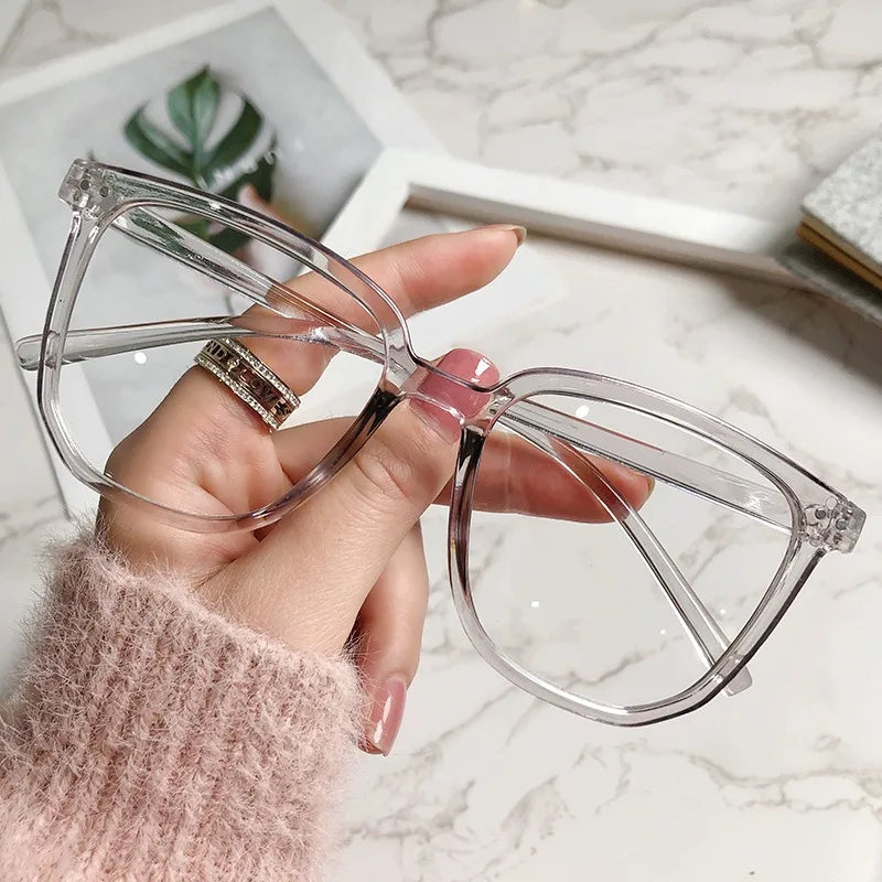 1pc Lightweight Square Clear Lens Anti Blue Light Glasses For Women Men