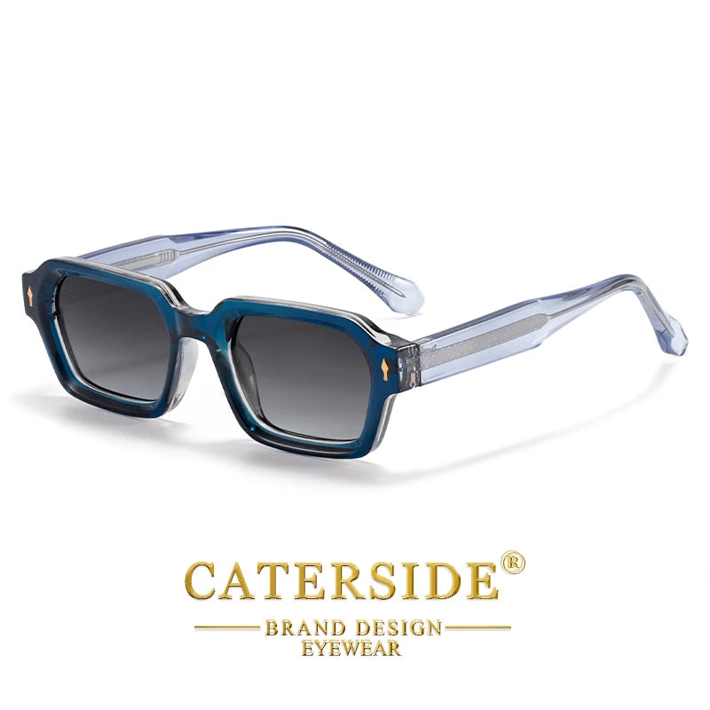 CATERSIDE Fashion Men's Polarized Sunglasses High-Quality Temple Tips Square Sun Glasses Women's Outdoor Party Glasses UV400