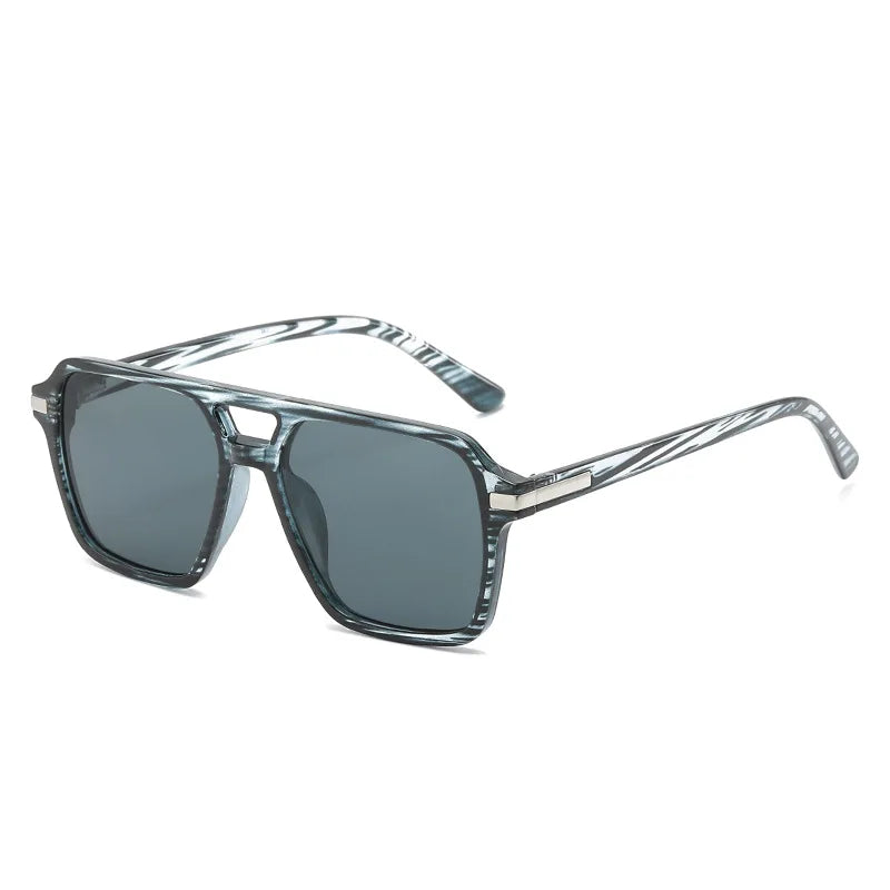 JNPCXI Vintage Double Bridges Square Sunglasses Men Gradient Lens Eyewear Shades Women Trending Sun Glasses UV400