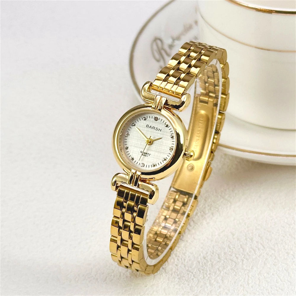 Luxury Gifts Famous Brand Women Watch Small Dial Gold Watches Stainless Steel StrapQuartz Wristwatches Dropshipping Clock Female