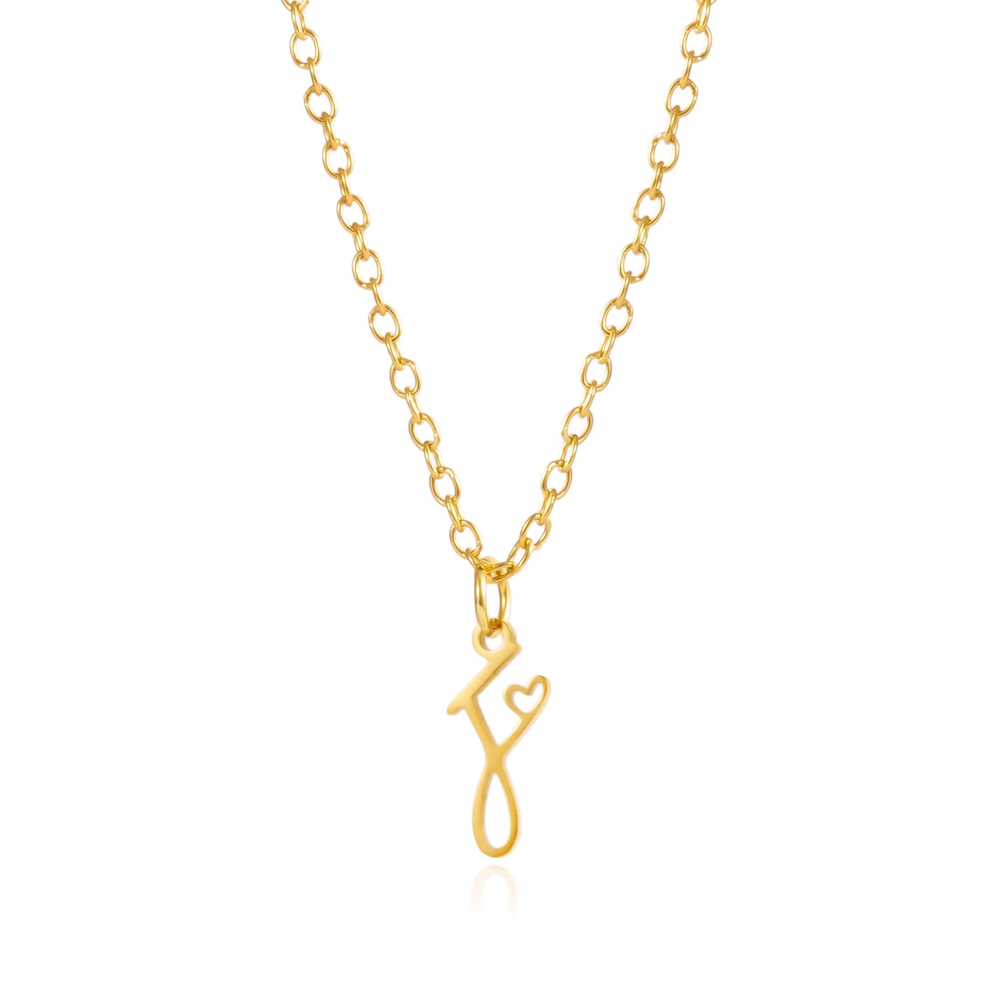 Fashion Stainless Steel A-Z Initial Letter Necklace For Women Elegant Gold Color 26 Alphabet Pendant Jewelry Girls Birthday Gift