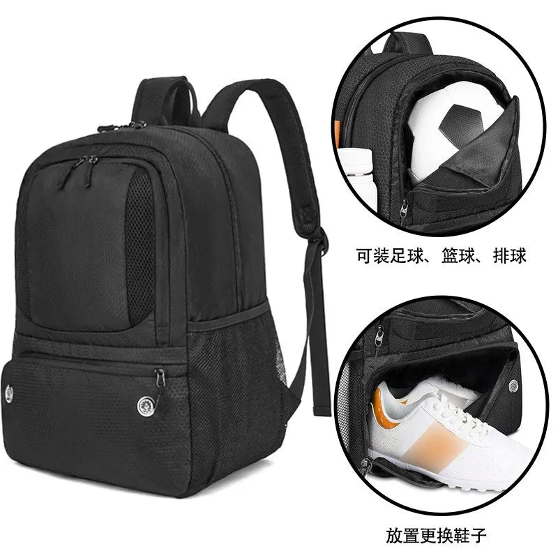 New Soccer Basketball Backpack with Shoes Pack Football Volleyball Bag for Teenagers Large Capacity Outdoor Travel Schoolbag