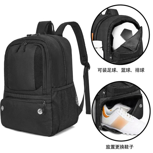 New Soccer Basketball Backpack with Shoes Pack Football Volleyball Bag for Teenagers Large Capacity Outdoor Travel Schoolbag