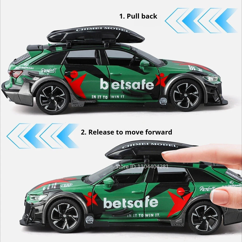 1:32 Scale RS6 RS7 Alloy Sport Car Models Diecast Toys Doors Opened with Sound Light Pull Back Miniature Vehices Christmas Gifts