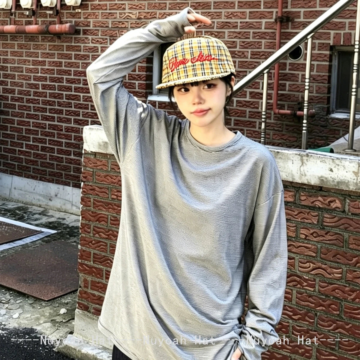New Men Women Korean Plaid Embroidered Letters Baseball Hats Sunshade Flat Top Versatile Niche Peaked Caps ins Fashion Personal