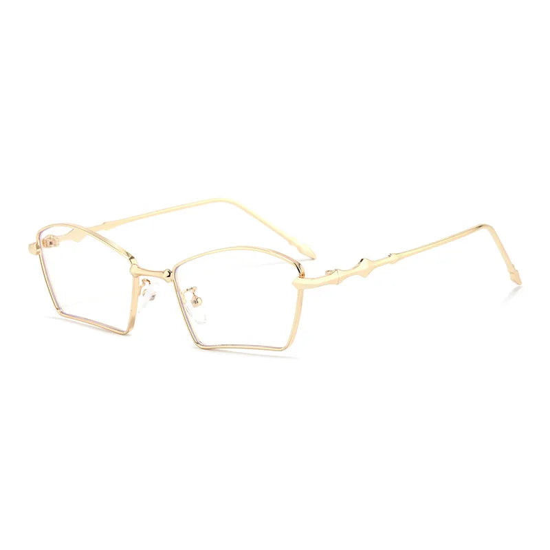 JNPCXI New Polygon Rectangle Women Sunglasses Fashion Gold Tea Gradient Shades UV400 Men Blue Tea Punk Sun Glasses