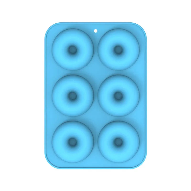 1pc 6-Cavity Silicone Donut Mold, Oven-Safe Silicone Round Donut Mold, Food-Grade Donut Baking Pans for Birthday Holiday Treats