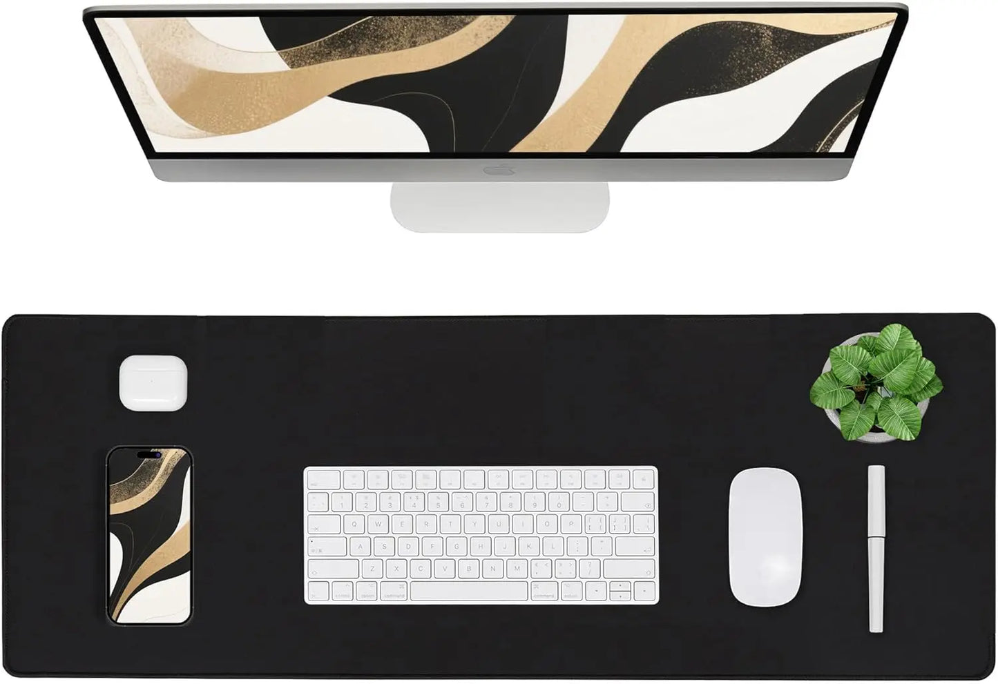 Waterproof Cloth Desk Mat, Large Mouse Pad, with Anti Slip Base, Stitched Edge, Desk Pad XXL Mousepad for Office ,Home ,Gamer