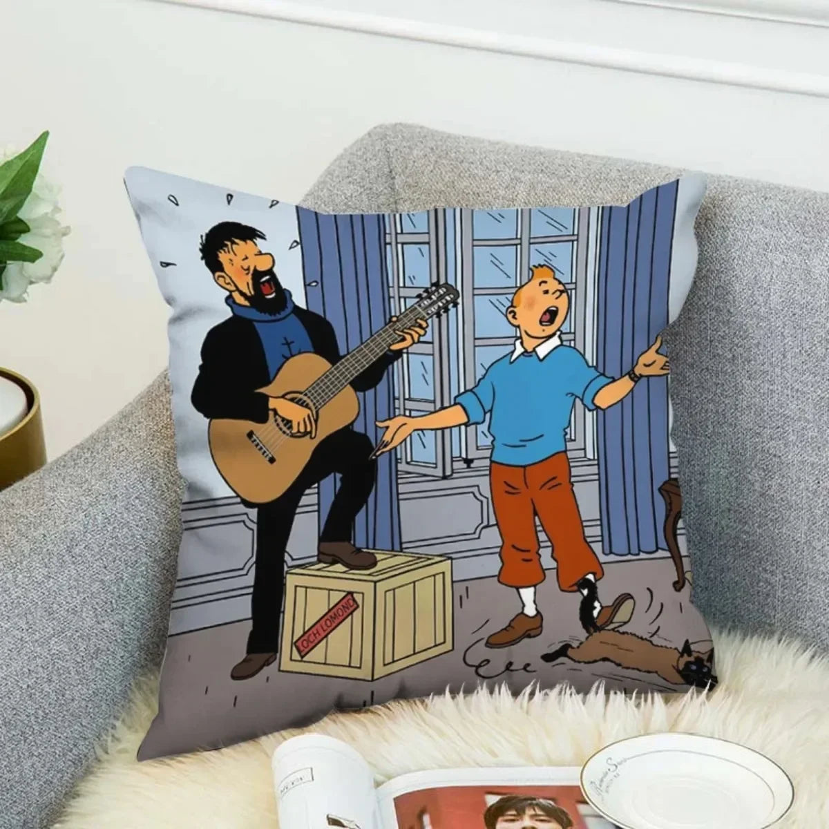 Anime Tintin Cushion Cover Pillowcases Home Decor Decorative Pillows for Sofa M1