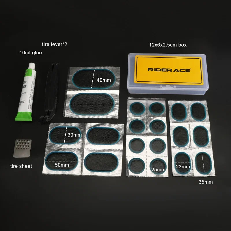 Bike Tire Repair Tool Flat Bicycle Tyre Repair Rubber Patch Glue Lever MTB Free Cold Patch Sealant Cycling Inner Tube Repair Kit