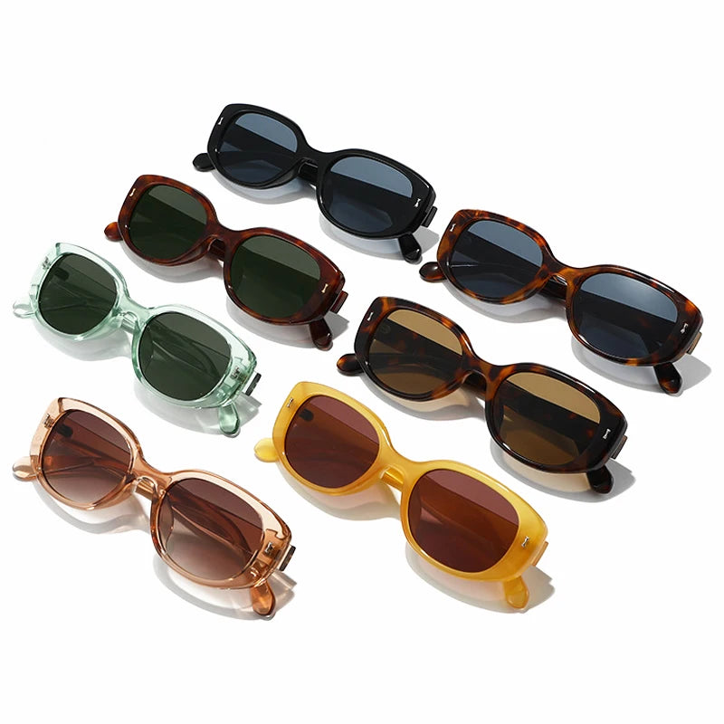 JNPCXI New Retro Small Oval Sunglasses Women Black Frame UV400 Protection Fashion Cat Eye Shades For Daily Travel