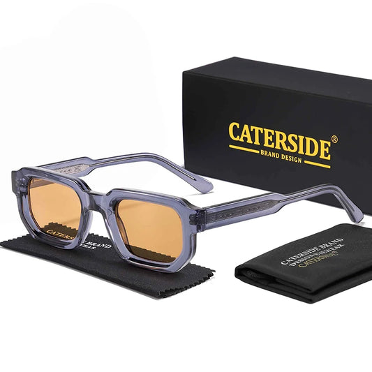 CATERSIDE Punk Men Sunglasses Small Frame Gradient Lens Hip Hop Style Sun Glasses for Summer Beach Party Ideal Choice for Gifts